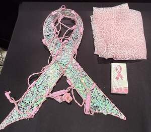 Pink Breast Cancer Awareness Christmas Tree Decor Large Light Up Ribbon & More